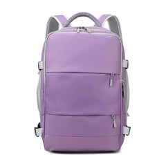 Pink Women Travel Backpack Water-Repellent Anti-Theft Stylish Daypack Bag