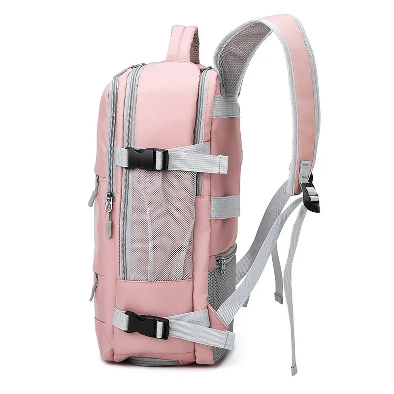 Pink Women Travel Backpack Water-Repellent Anti-Theft Stylish Daypack Bag