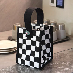 Plaid Canvas Handbag Small Square Tote Bag Japan Style Shoulder Messenger