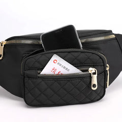 Colorful Plaid Chest Bag Nylon Waist Bag Men Women