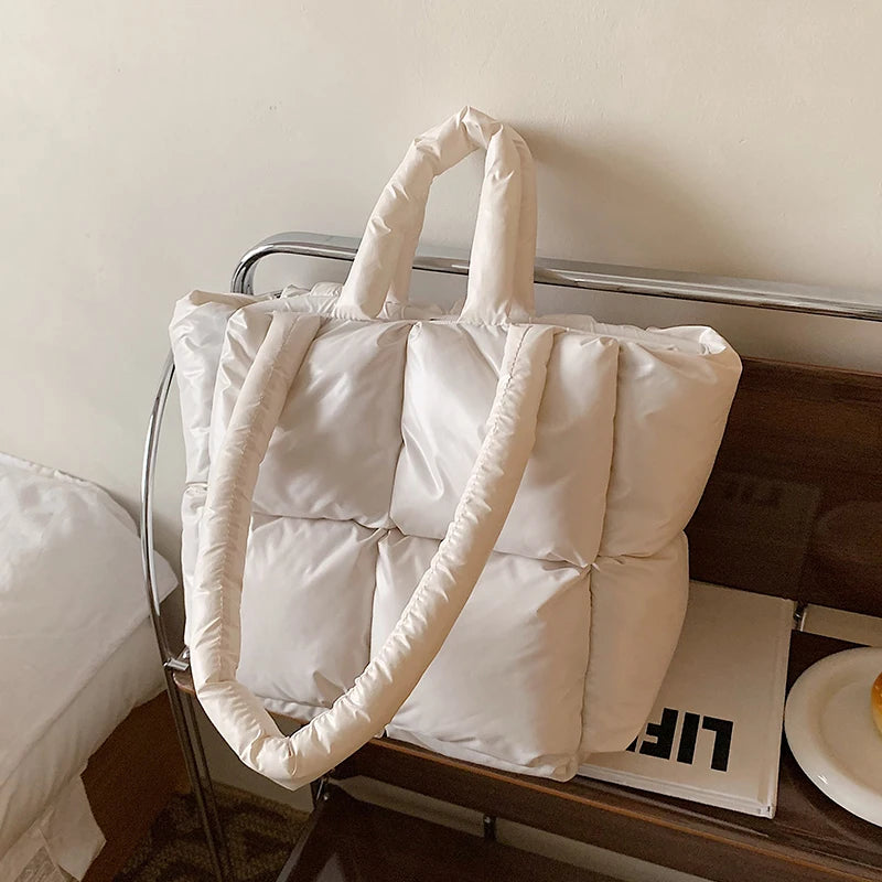 Large Plaid Tote Bag Women's Handbag Nylon Crossbody Shoulder Underarm Bag