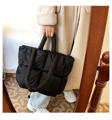 Large Plaid Tote Bag Women's Handbag Nylon Crossbody Shoulder Underarm Bag