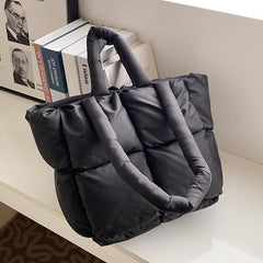 Large Plaid Tote Bag Women's Handbag Nylon Crossbody Shoulder Underarm Bag