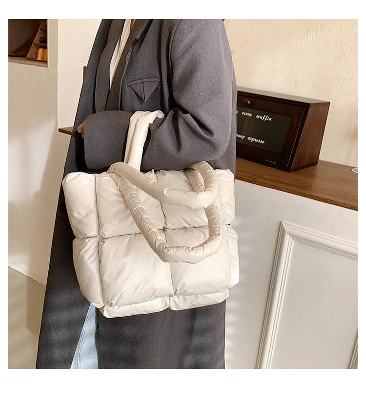 Large Plaid Tote Bag Women's Handbag Nylon Crossbody Shoulder Underarm Bag
