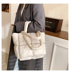 Large Plaid Tote Bag Women's Handbag Nylon Crossbody Shoulder Underarm Bag