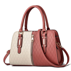 Plaid Patchwork Handbags PU Leather Crossbody Women Bag Yellow