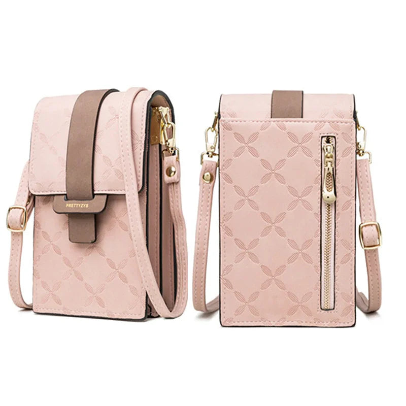 Plaid Print Small Crossbody Bag Mini PU Leather Messenger Bag Girls