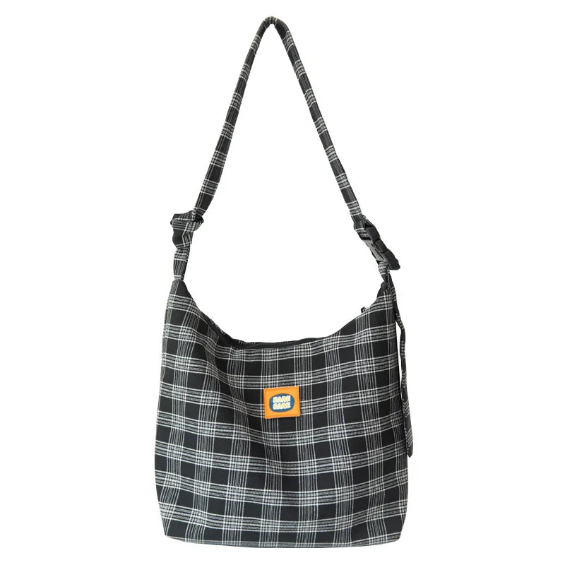 Plaid Shoulder Bag Women Tote Large Capacity Handbag Crossbody Bags