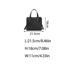 Plaid Tote Handbag PU Leather Women Shoulder Crossbody Bag