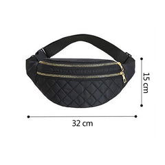 Plaid Waist Bag Pu Leather Belt Bags Women Crossbody Chest Bag