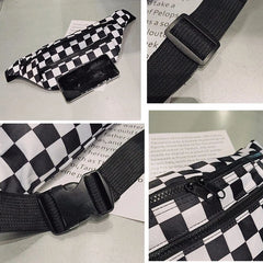 Colorful Plaid Waistbag Unisex Banana Bag Adjustable Shoulder Chest Bag