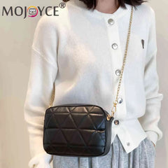 Plaid Women Crossbody Bag Chain Underarm Bag Casual PU Leather Zipper
