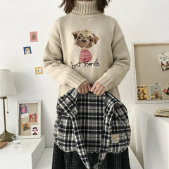 Plaid Women Shoulder Bag Large Capacity Cotton Tote Canvas Handbag