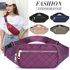 Plaid Women Waist Bag Waterproof Belt Bag Outdoor Crossbody Chest Bag