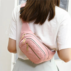 Plaid Women Waist Bag Waterproof Belt Bag Crossbody Chest Bag
