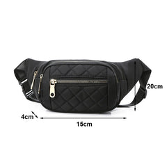 Plaid Women Waist Bag Waterproof Belt Bag Crossbody Chest Bag