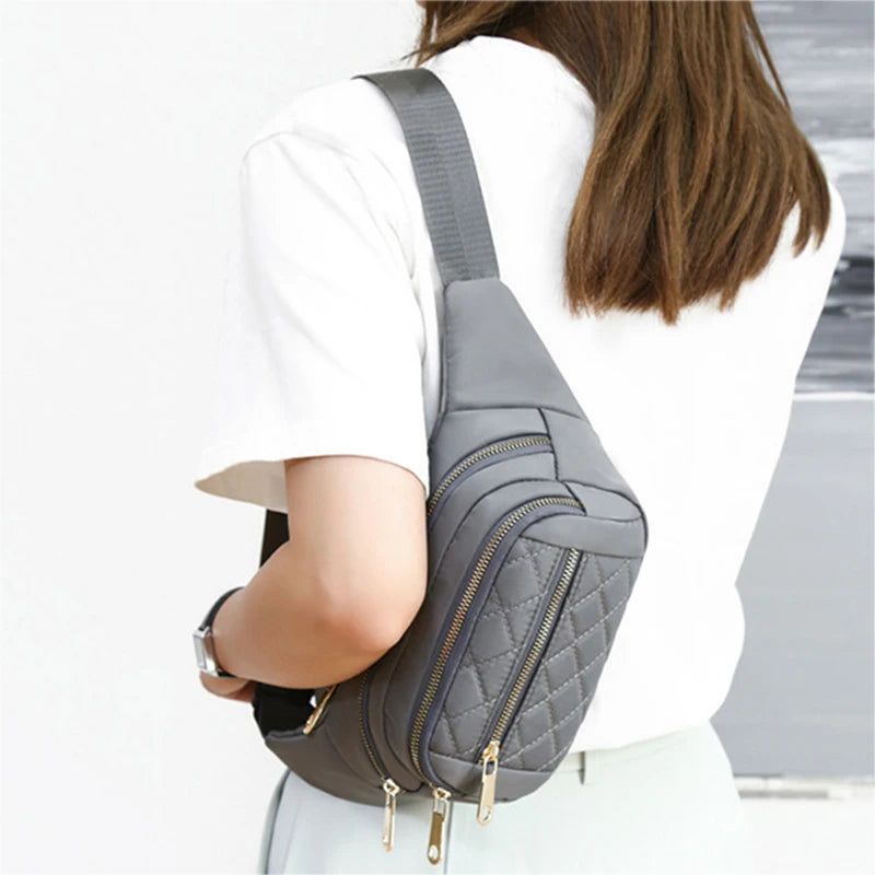 Plaid Women Waist Bag Waterproof Belt Bag Crossbody Chest Bag