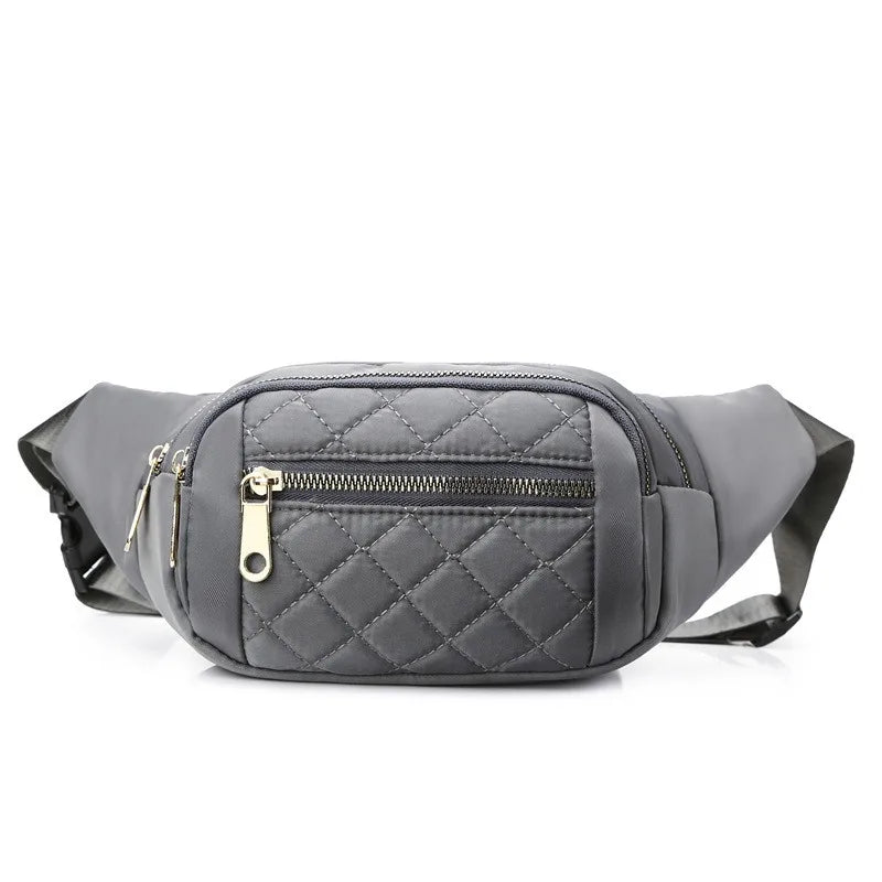 Plaid Women Waist Bag Waterproof Belt Bag Crossbody Chest Bag