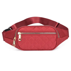 Plaid Women Waist Bag Waterproof Belt Bag Outdoor Crossbody Chest Bag