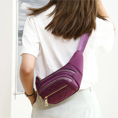 Plaid Women Waist Bag Waterproof Belt Bag Crossbody Chest Bag