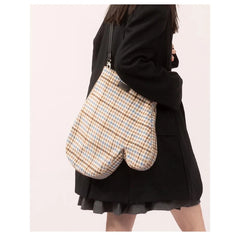 Plaid Women Bag Woolen Gloves Crossbody Shoulder Bag Tote Bags Purse