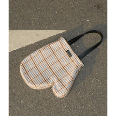 Plaid Women Bag Woolen Gloves Crossbody Shoulder Bag Tote Bags Purse