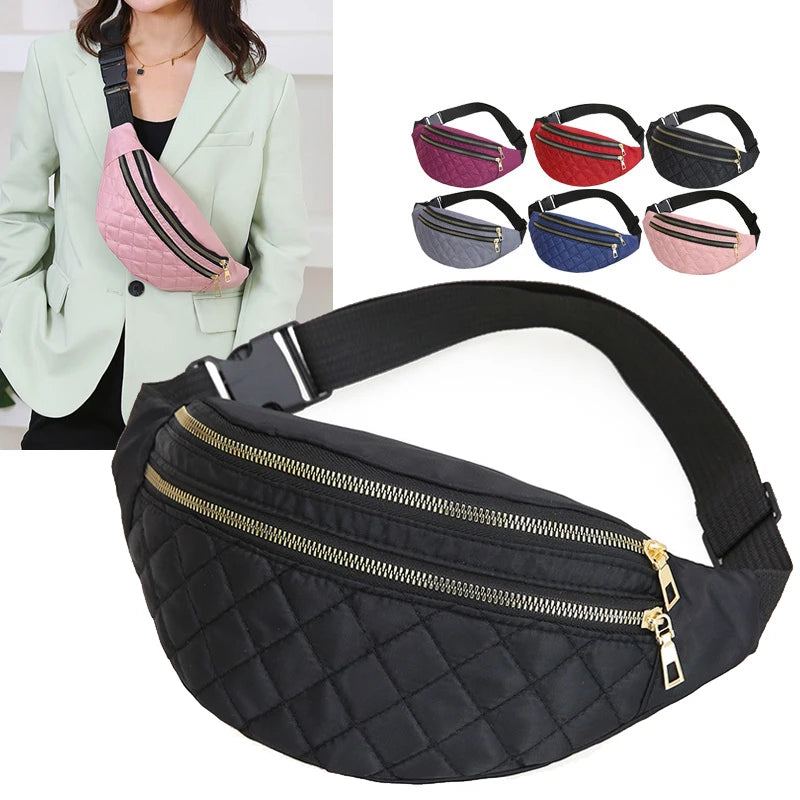 Plaid Women's Waist Bag Belt Bags Crossbody Chest Bag
