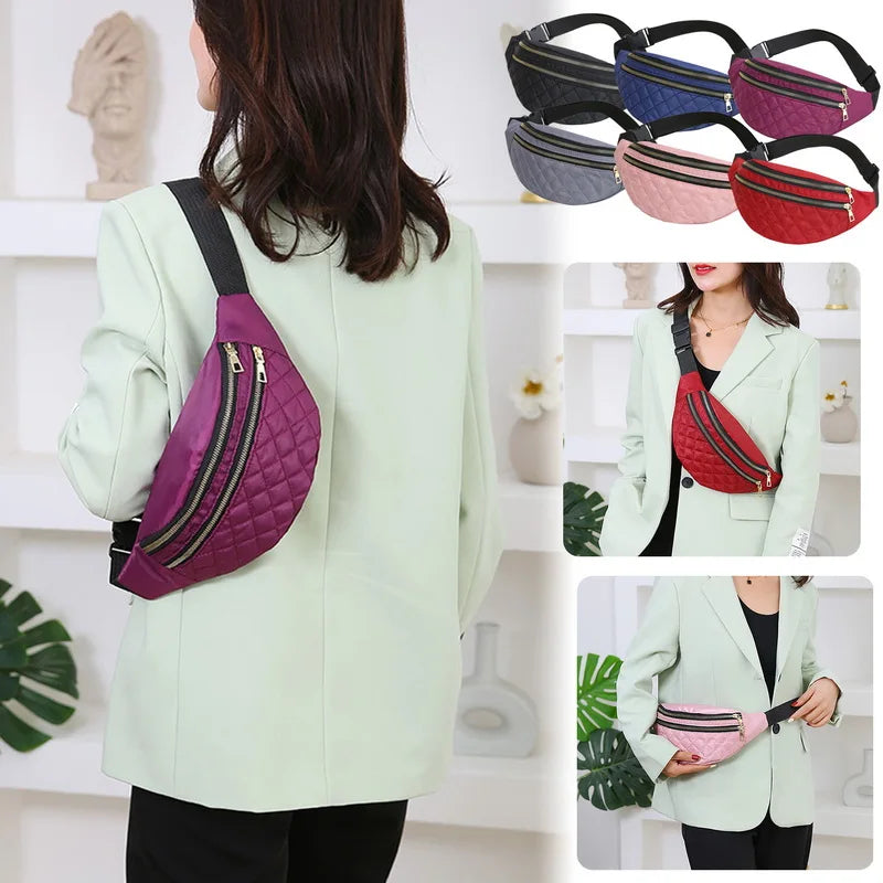 Plaid Women's Waist Bag Ladies Belt Bags Shoulder Crossbody Chest Bag