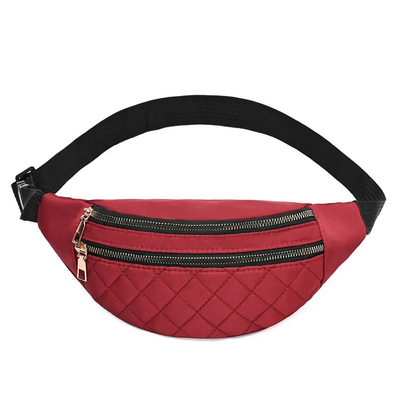 Plaid Women's Waist Bag PU Leather Belt Bags