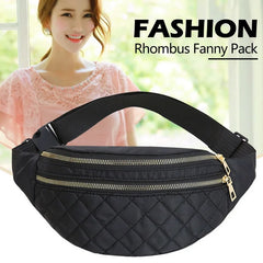 Plaid Women's Waist Bag PU Leather Belt Bags Shoulder Crossbody Chest Bag
