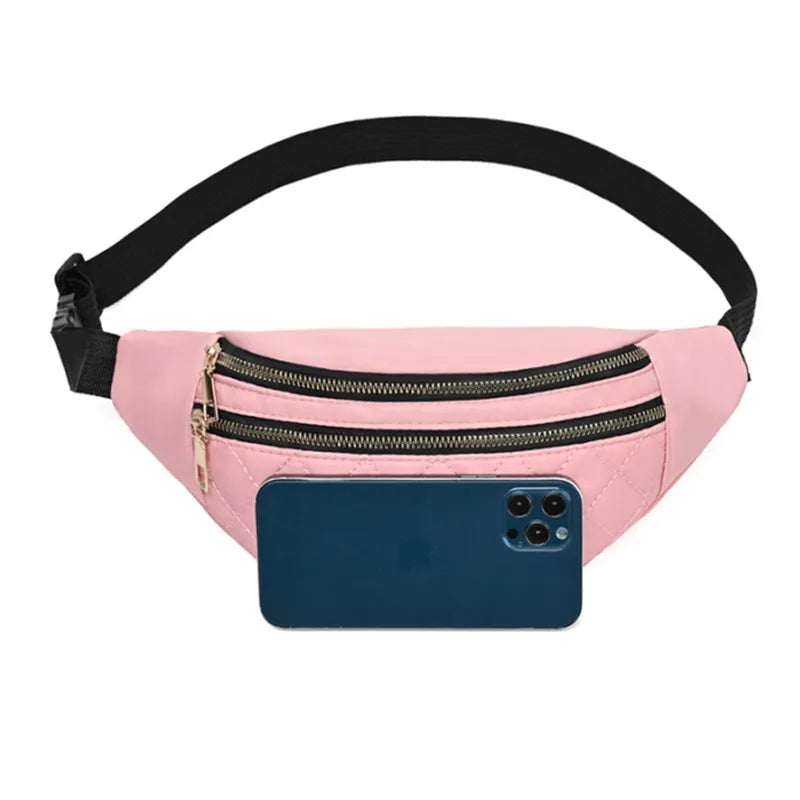 Plaid Women's Waist Bag PU Leather Belt Bags