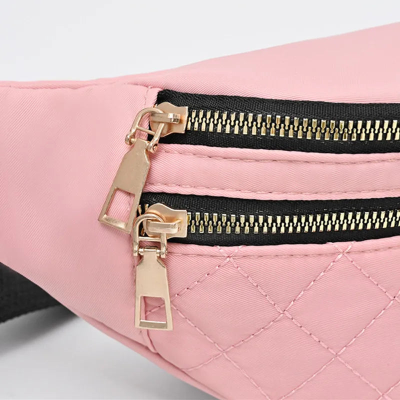 Plaid Women's Waist Bag PU Leather Belt Bags