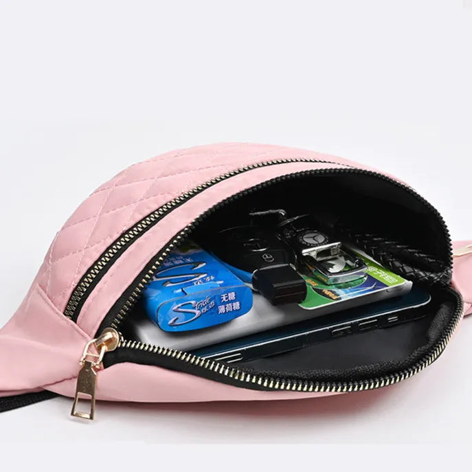 Plaid Women's Waist Bag PU Leather Belt Bags