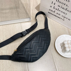 Plaid PU Leather Waist Bag Crossbody Chest Bag