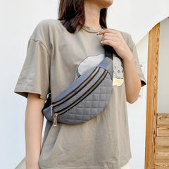 Plaid Women's Waist Bag PU Leather Belt Bags