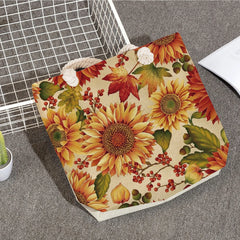 Sunflower Print Beach Tote Eco Reusable Handbag for Women