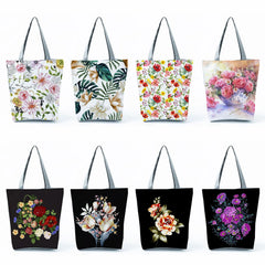Floral Print Handbags for Women Ladies Big Shopping Bags