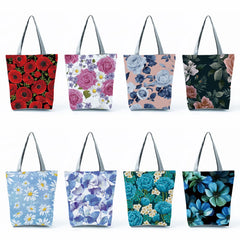 Floral Print Tote Bag for Women - Casual Shopping Handbag