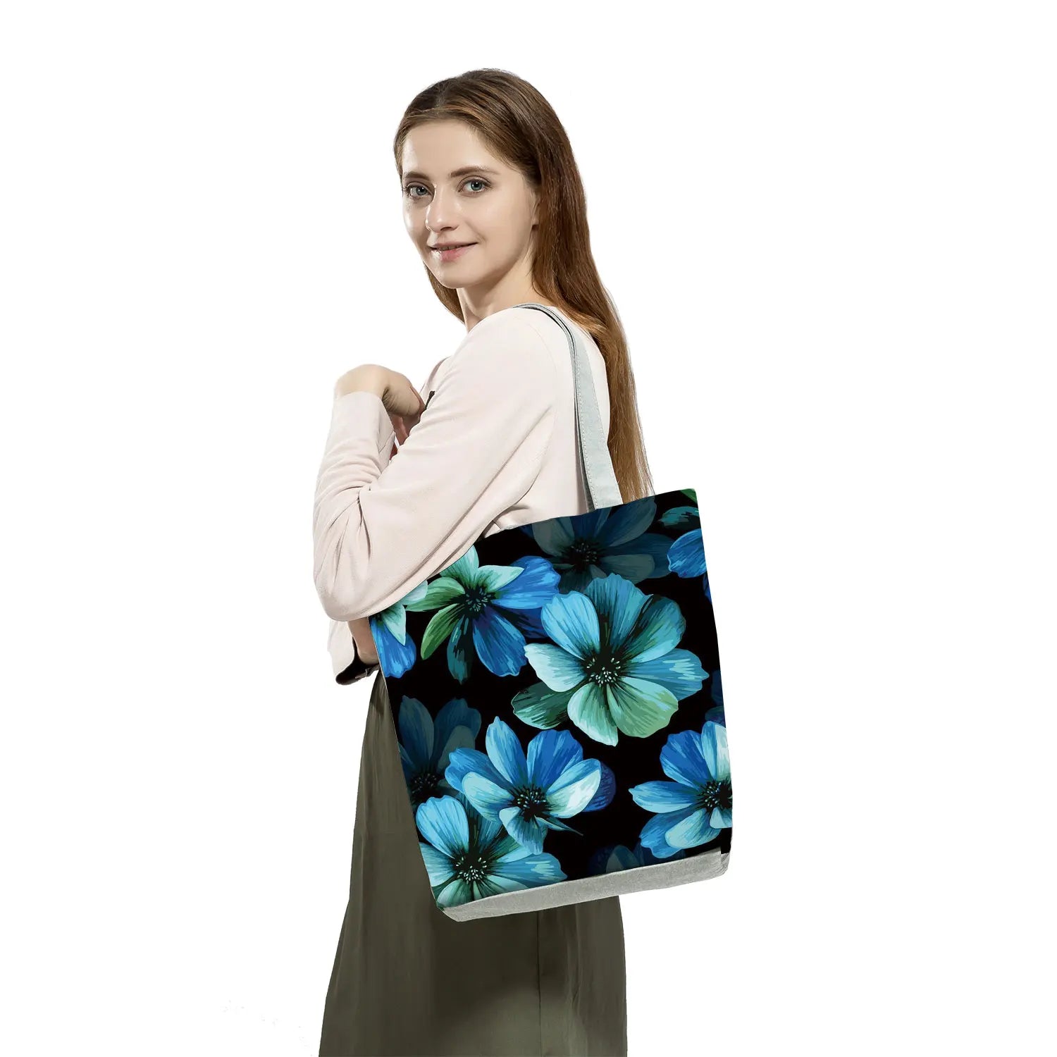 Floral Print Tote Bag for Women - Casual Shopping Handbag