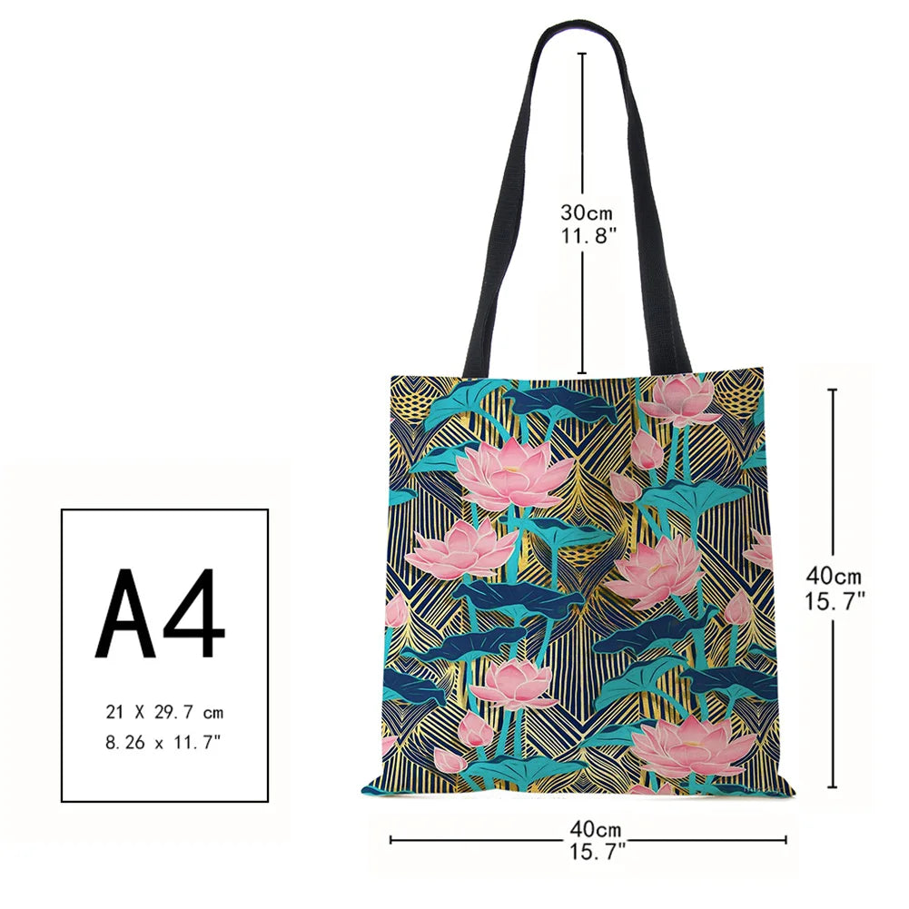 Flower Shoulder Bag Scenery Women Shopping Tote Bag