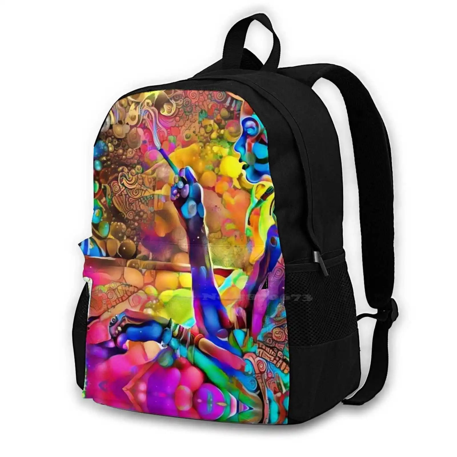 Large Capacity Backpack Laptop Travel Bags Smoking Girls Painte
