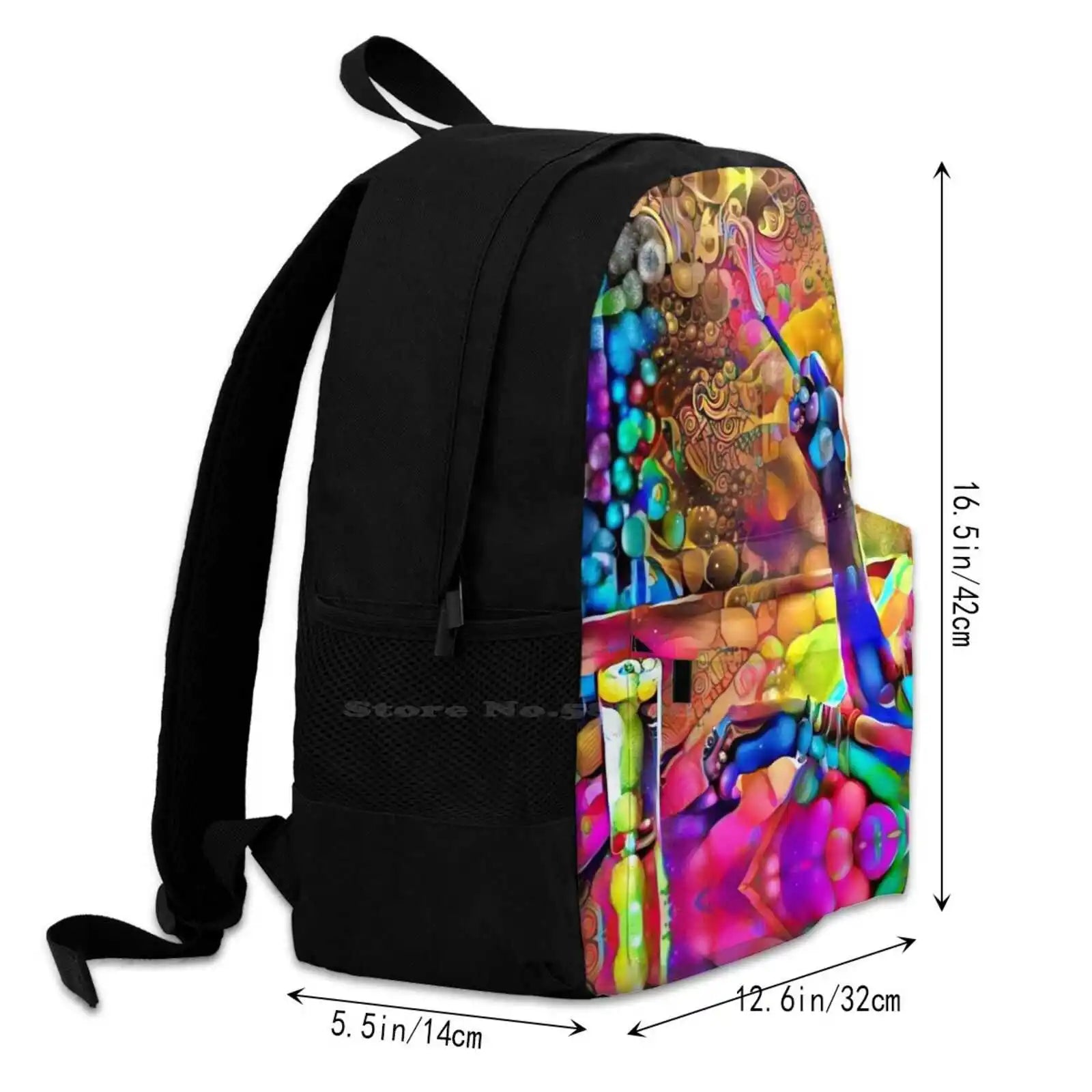 Large Capacity Backpack Laptop Travel Bags Smoking Girls Painte