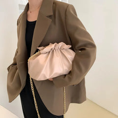 Pleated Cloud Bag Chains Shoulder Bag Crossbody Handbag