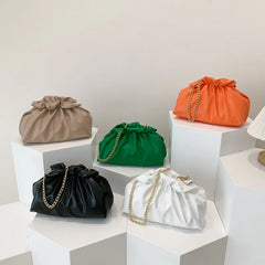 Pleated Cloud Bag Chains Shoulder Bag Crossbody Handbag