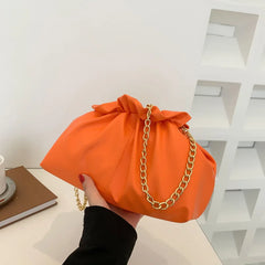 Pleated Cloud Bag Chains Shoulder Bag Crossbody Handbag