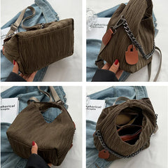 Pleated Handbag Chain Lady Shoulder Bags Shopping Pack Crossbody Bag