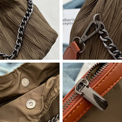 Pleated Handbag Chain Lady Shoulder Bags Shopping Pack Crossbody Bag