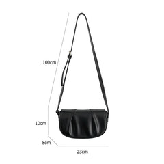 Pleated Versatile Messenger Solid Small Shoulder Women's Casual Phone Flap Bag