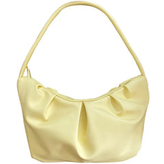 Pleated Women Underarm Bag Soft PU Leather Ladies Shoulder Bags Ruched Female