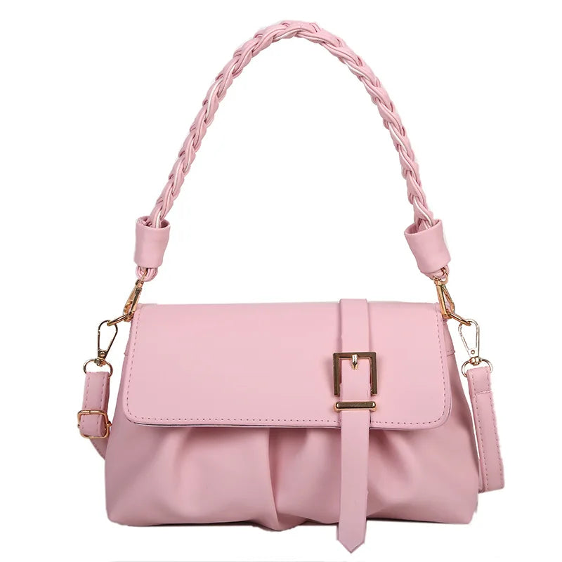 Pleated Small Square Bag Women Handbag Crossbody Shoulder Bag